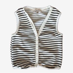 Black and White Striped Women's Vest